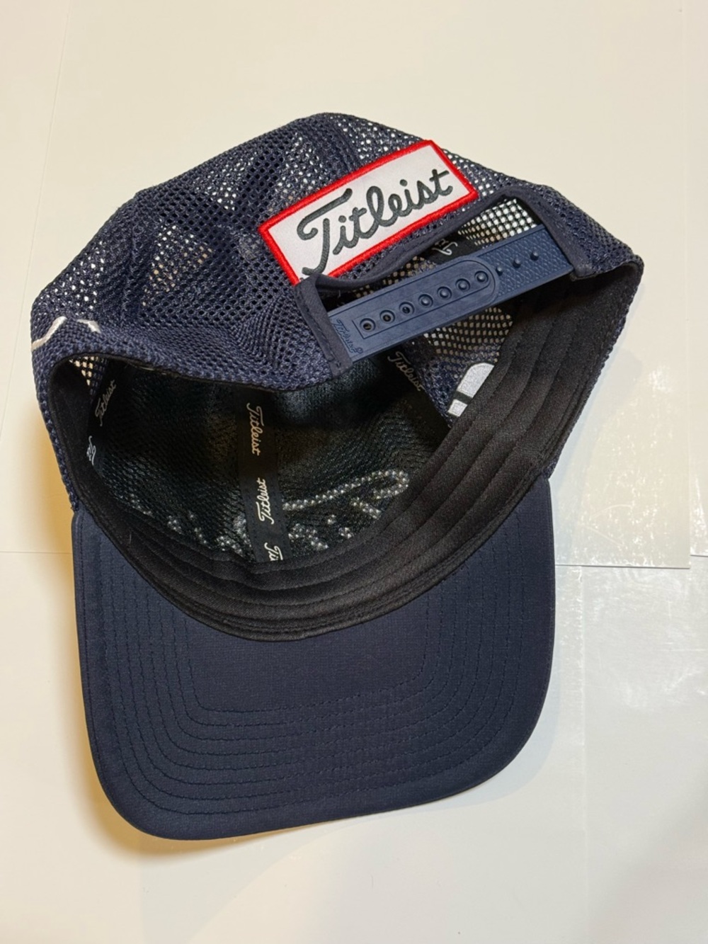 TITLEIST PRO V1 Hat Cap Flex FITTED L-XL Navy Blue Jersey 3D Logo - Picture 4 of 11